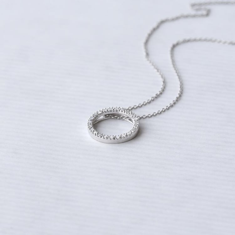 Stříbrný karma přívěsek s lab-grown diamanty Hallie 104273