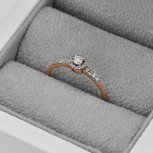 Halo prsten s diamanty Mourise