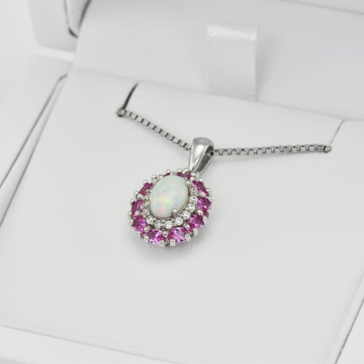 Náhrdelník s bílým opálem 21340