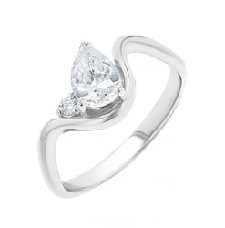 Vlnitý zásnubní prsten s pear lab-grown diamantem Mirjana