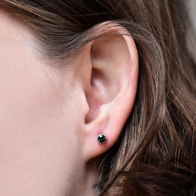 Stříbrné náušnice se zelenými turmalíny Tralie 29668