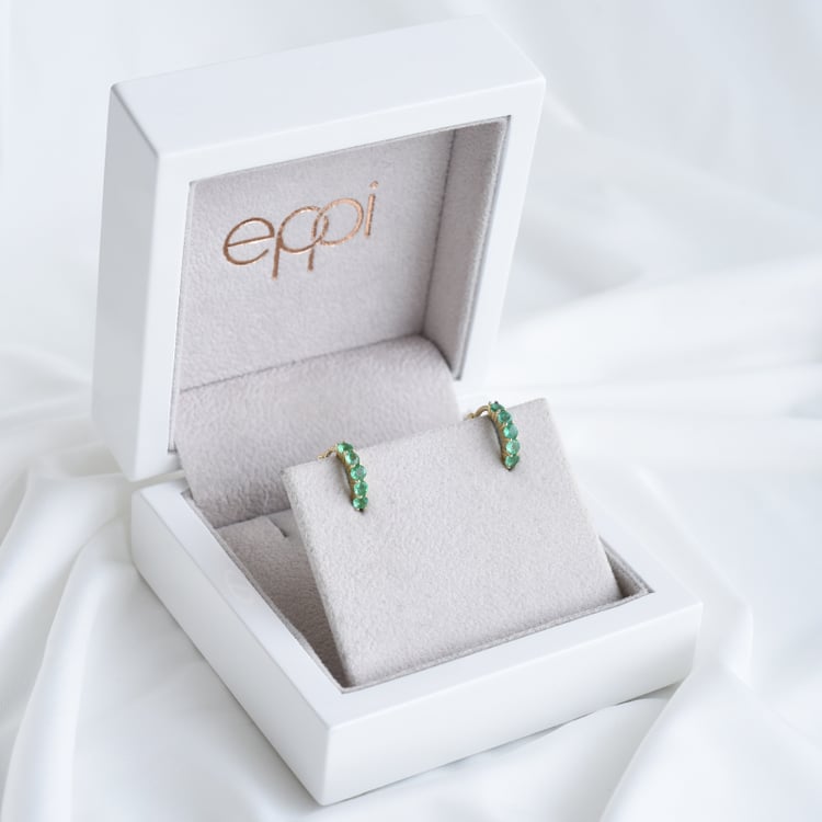 Smaragdové náušnice ze žlutého zlata 85821