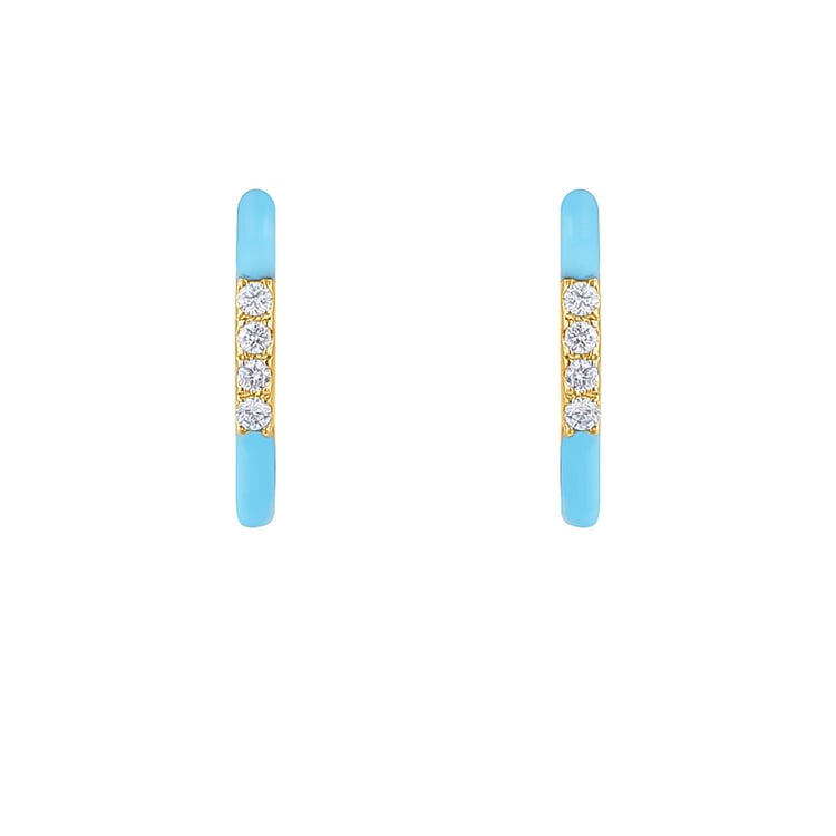 Modré keramické náušnice s diamanty Edela