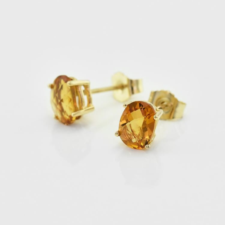 Náušnice s oválnými citríny 20059