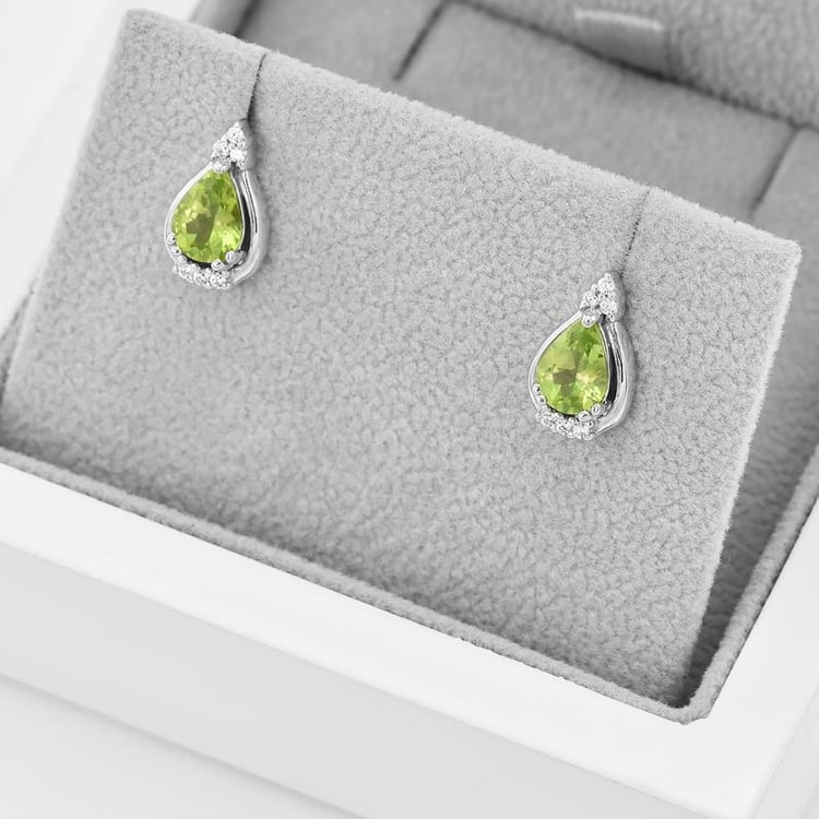 Olivínové náušnice ze stříbra 42599