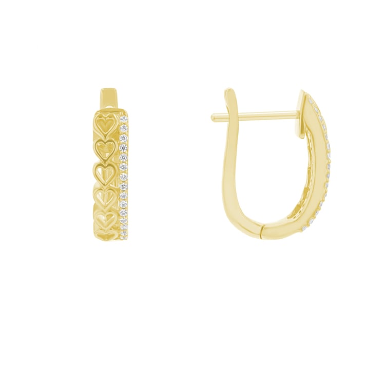 Srdcové kruhové náušnice s diamanty Luba 111044