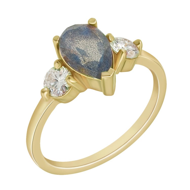 Labradonit ve zlatém prstenu 73747