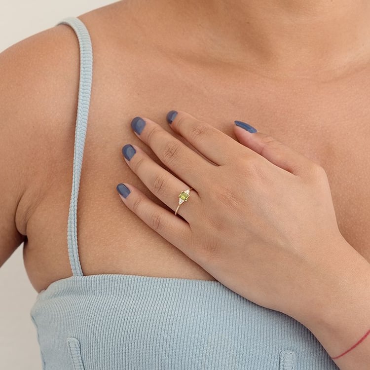 Zásnubní prsten s 0.43ct IGI certifikovaným zeleným lab-grown diamantem Miha 128624