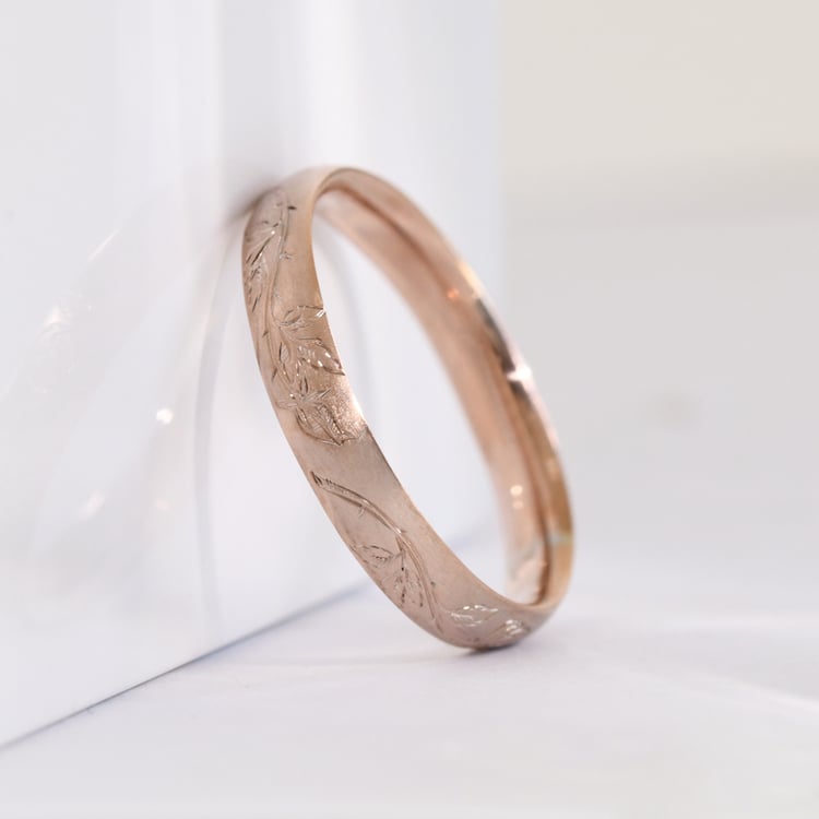 Snubní prsteny s ruční rytinou růží Danni 118179