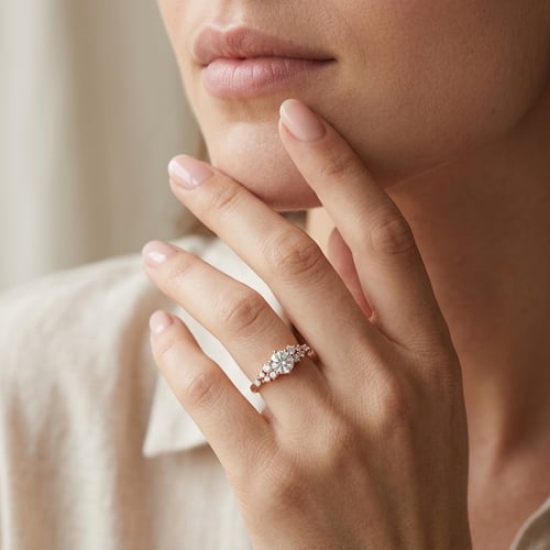 Romantický zásnubní prsten s diamanty Donell
