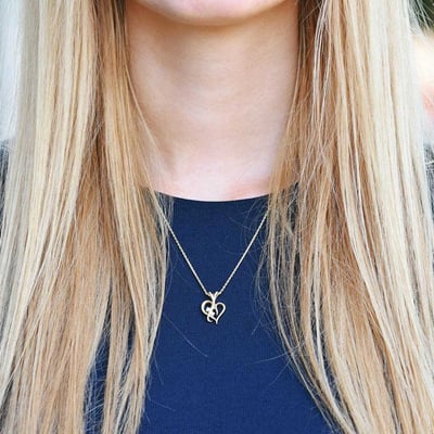 Náhrdelník zlaté srdce s diamanty