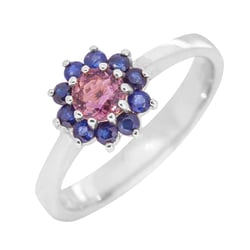 Zlatý prsten s turmalínem a safíry Rohini