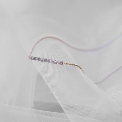 Zlatý choker s růžovými nebroušenými diamanty Wandalee