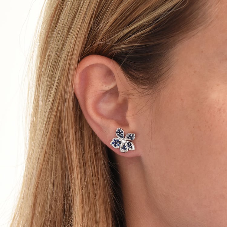 Safírové náušnice s diamantem 85444