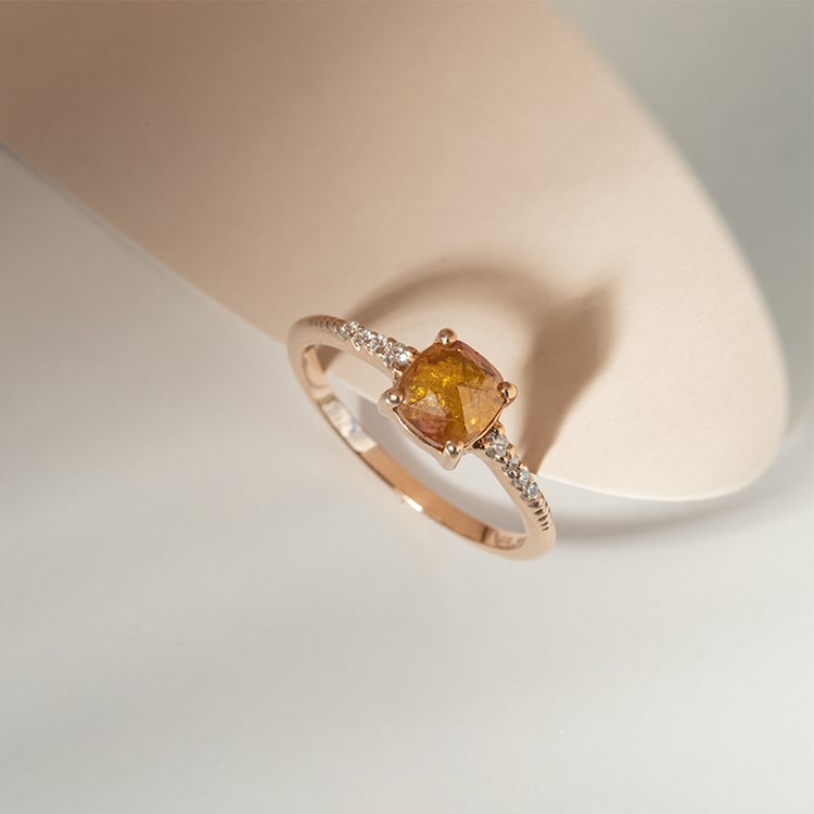 Prsten se salt and pepper diamantem a lab-grown diamanty Korey 120508