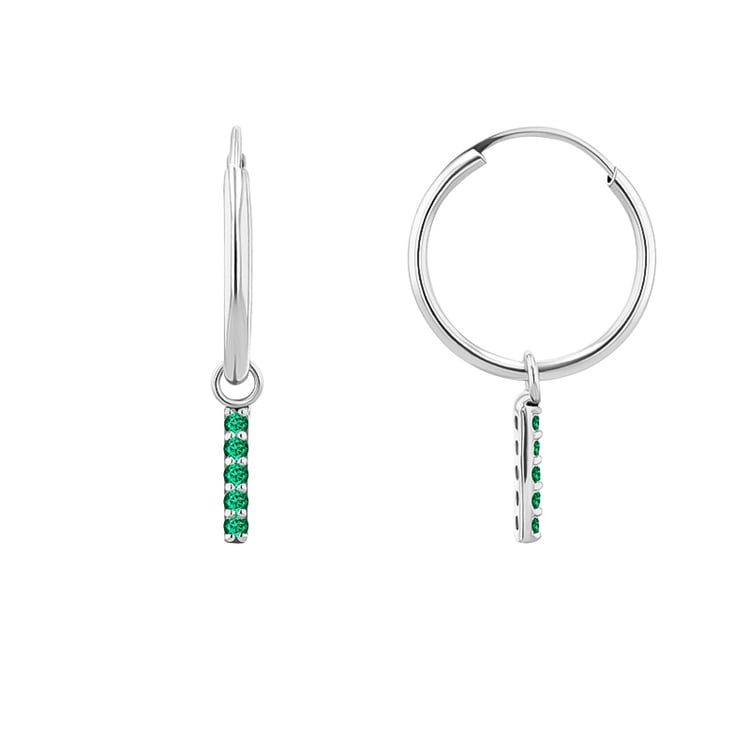 Zlaté visací náušnice se smaragdy Elaine 123934