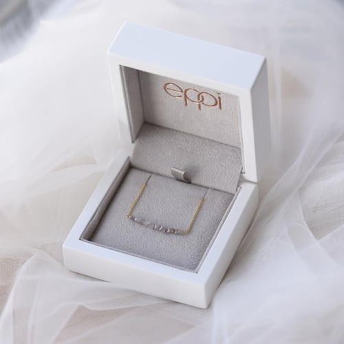 Zlatý choker s růžovými nebroušenými diamanty Wandalee