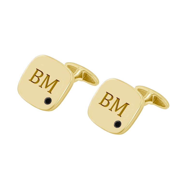 Manžetové knoflíčky s diamanty a gravírem 46344