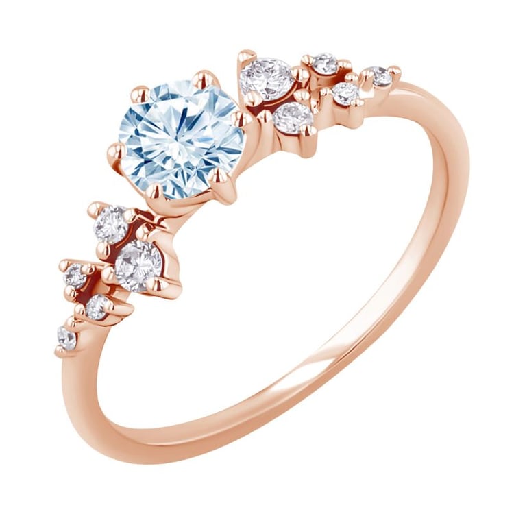 Zásnubní prsten s akvamarínem a diamanty Olha 151011