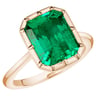 Zlatý bezel prsten s emerald lab-grown smaragdem Moly