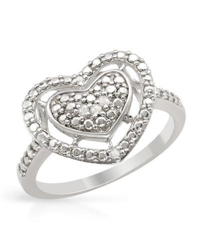 Prsten srdce s diamanty