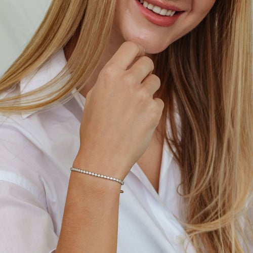 Zlatý tenisový náramek s lab-grown diamanty Mia