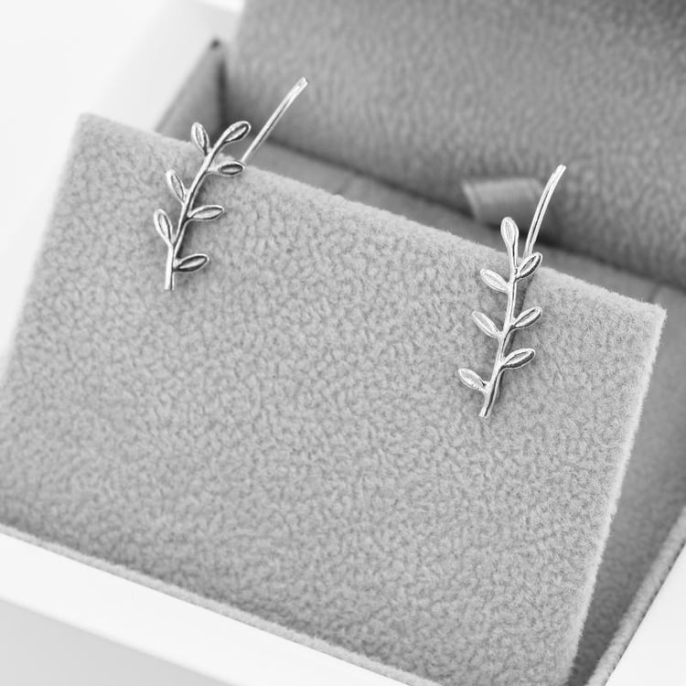 Stříbrné náušnice ve tvaru větvičky 46735