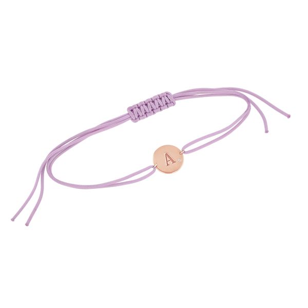 Šňůrkový náramek s diamantem a gravírem písmene Frey 108143