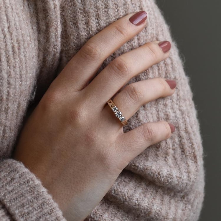 Diamantový zlatý prsten ve vintage stylu 51363