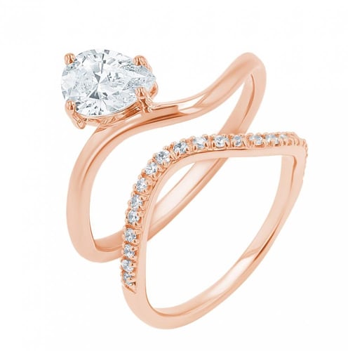 Romantický zásnubní set atypických prstýnků s diamanty Darya