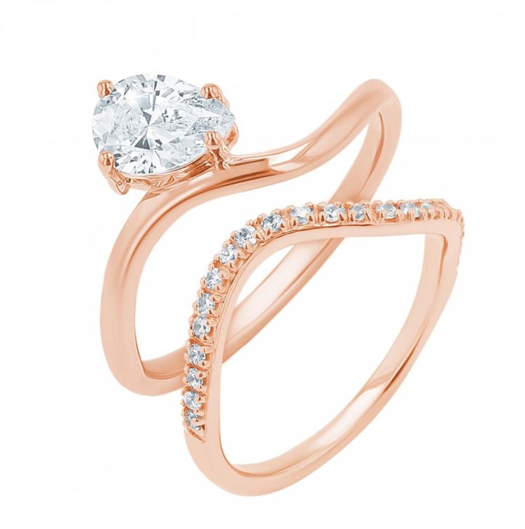 Romantický zásnubní set atypických prstýnků s diamanty 156159