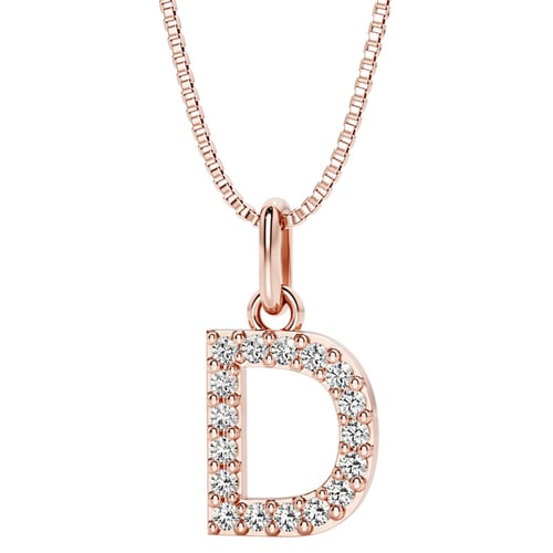 Stříbrný přívěsek ve tvaru písmene s lab-grown diamanty Letra