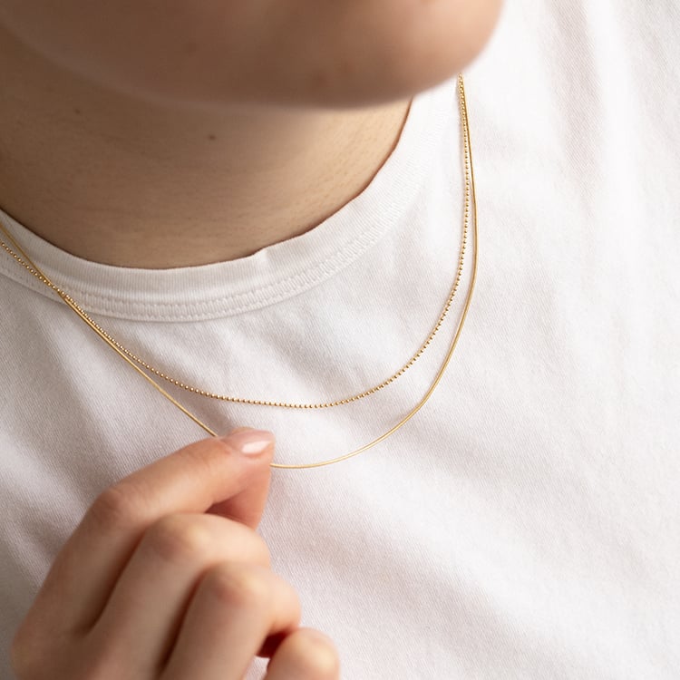 Snake řetízek 45 cm z 14k žlutého zlata 135351