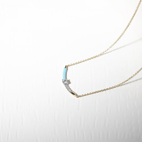 Modrý keramický náhrdelník s diamanty Jamey