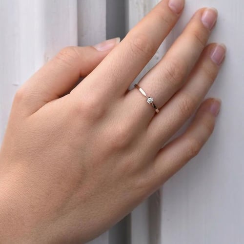 Stříbrný elegantní prsten s lab-grown diamantem Ximena