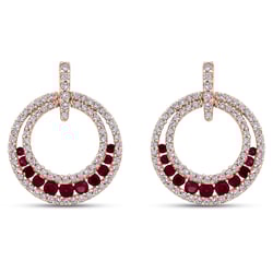 Luxusní náušnice s diamanty a rubíny Quasimo