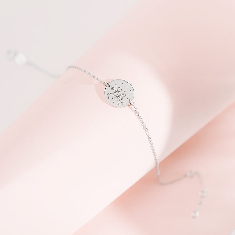 Náramek Malý princ s liškou a gravírem ze zlata 157508