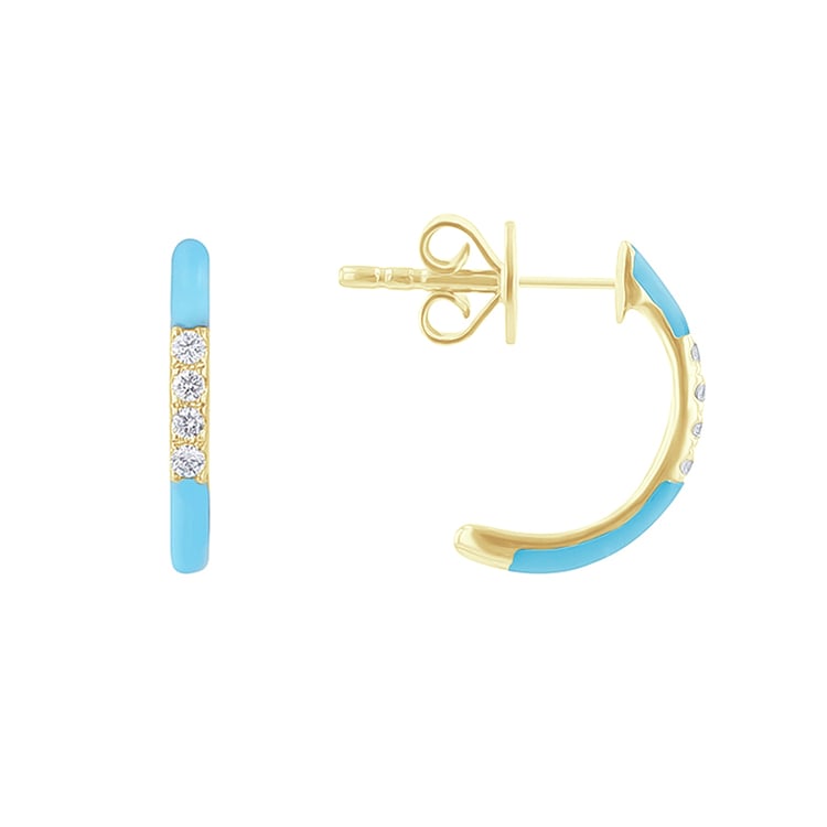 Modré keramické náušnice s diamanty Edela 128745