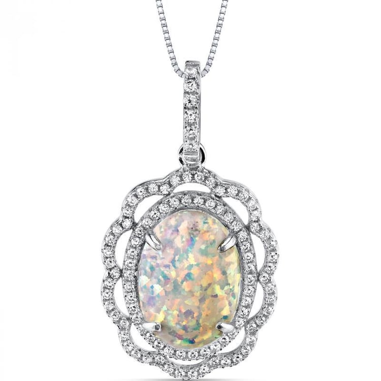 Náhrdelník s opálem a zirkony