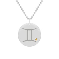 Stříbrný přívěsek se znamením a citrínem Blíženci