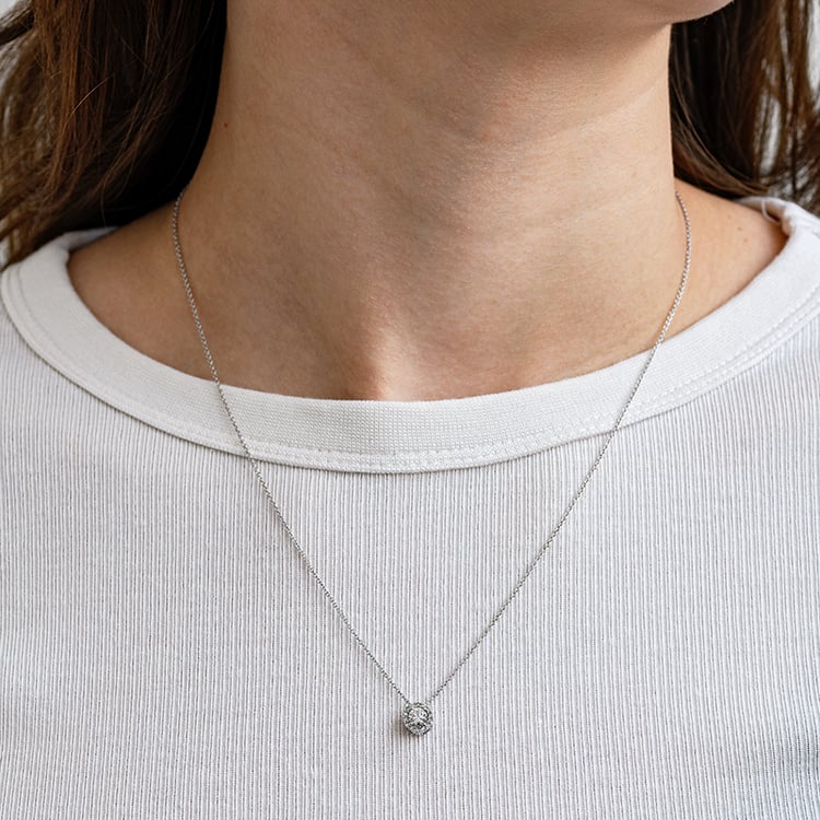 Halo náhrdelník s 0.30ct IGI certifikovaným lab-grown diamantem Vicky 133767