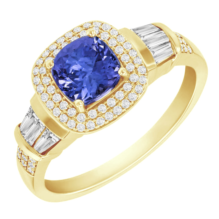 Luxusní prsten s cushion tanzanitem