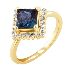 Prsten s alexandritem a lab-grown diamanty Guerra