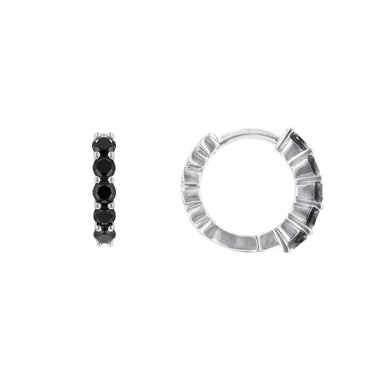Náušnice s černými diamanty z bílého zlata 85189