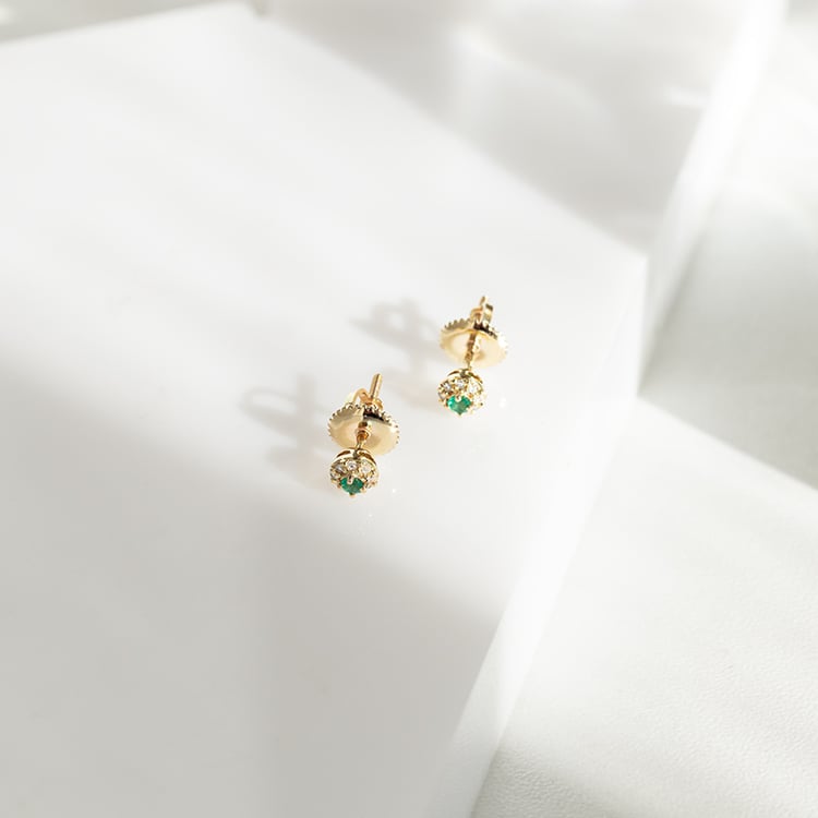 Smaragdové náušnice s diamanty Zowie 145652