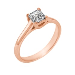 Zlatý zásnubní prsten s princess moissanitem Tamalika