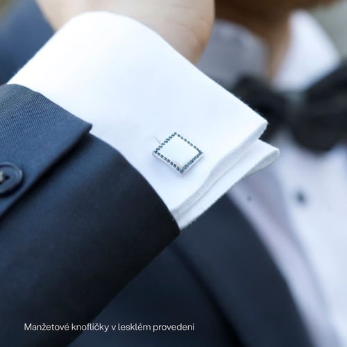 Platinové manžetové knoflíčky s modrými diamanty Urban
