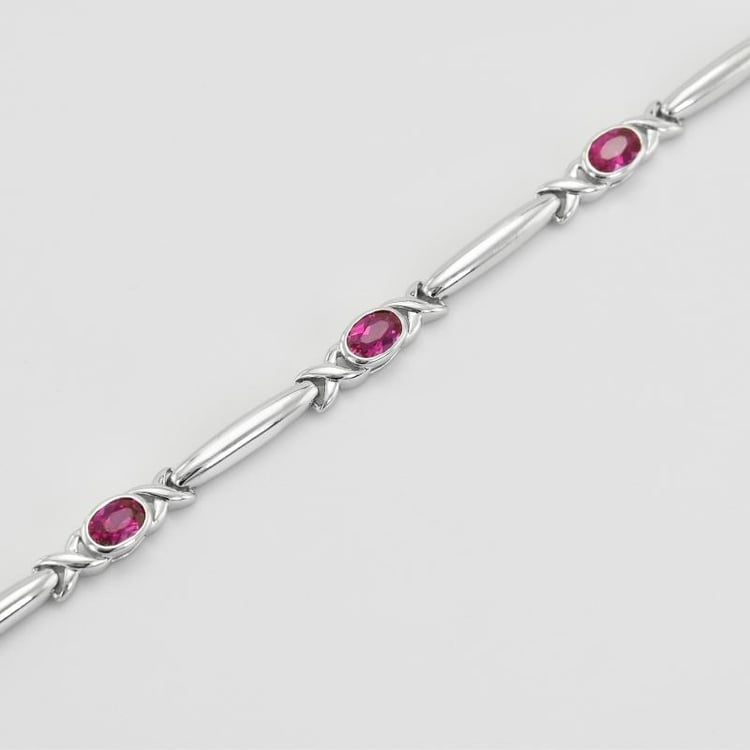Náramek s oválnými rubíny 38856