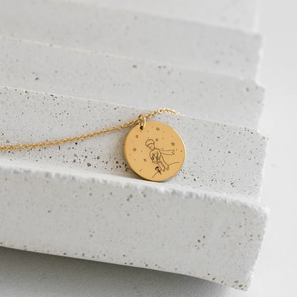 Stříbrný přívěsek Malý princ s růží a gravírem