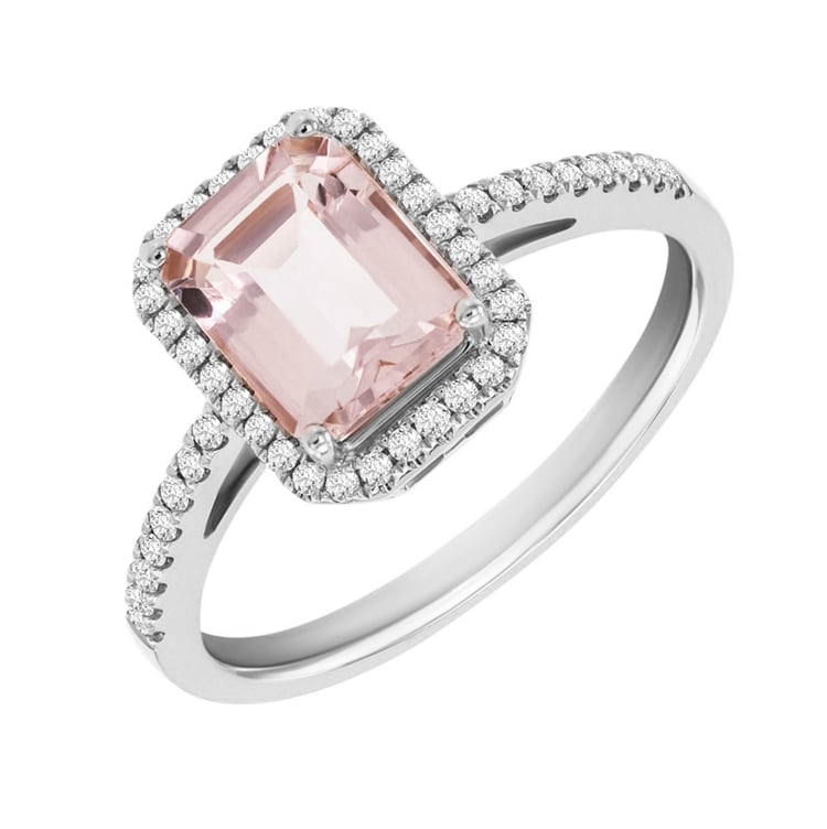 Morganitový prsten ze zlata